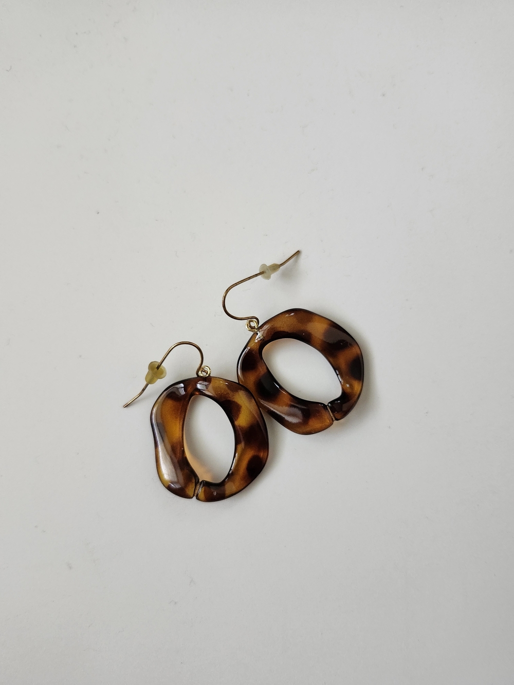 Tortoiseshell Drop Earrings - Brown Resin
